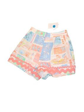 Prosperina Sienna Multi Print Cotton Tab Shorts, Medium NWT